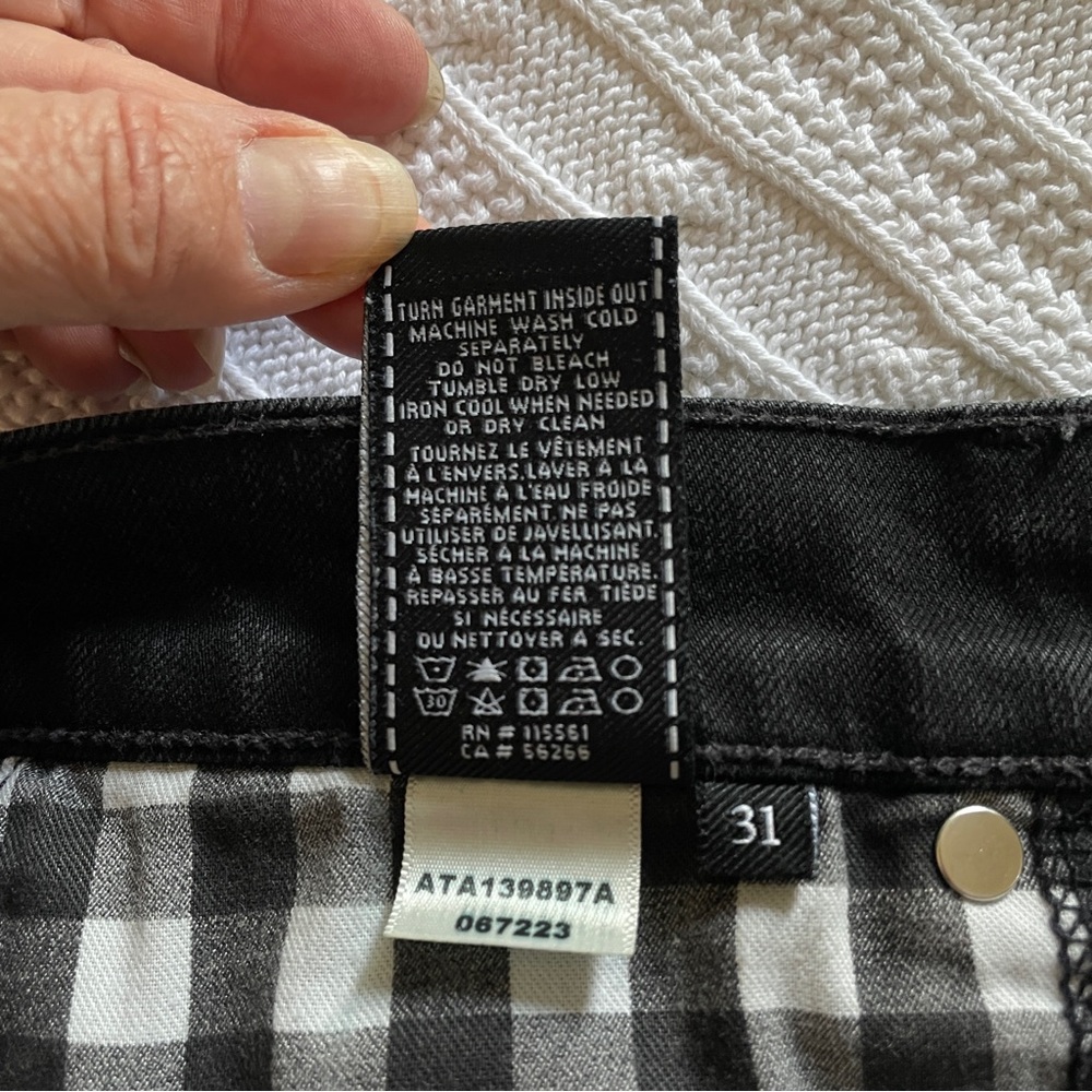 7 FOR ALL MANKIND Paxtyn Black Skinny Jeans 31 Indie Sleaze Grunge Luxe Tailored - Picture 9 of 13